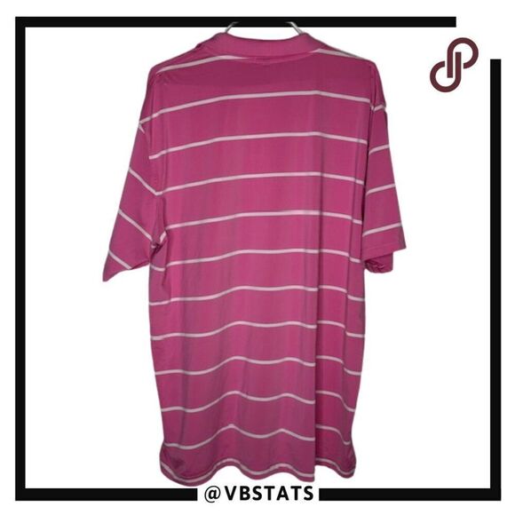 Peter Millar Pink and White Striped Summer Comfort SS Polo Shirt in Size XXL - Picture 2 of 5